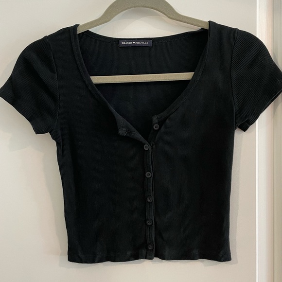 Brandy Melville Tops - Brandy Melville Black Crop Top